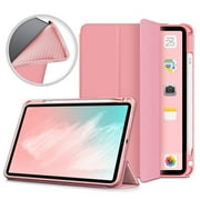 iPad Air 5th 4th Generation Case, iPad 10.9 Case 2022 2020, Allytech Ultra Slim Trifold Stand Protective Multi Angle Stand Pencil Holder Case Cover for Apple iPad Air 4 5, Pink