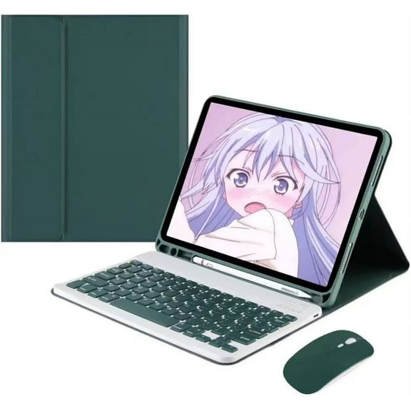 iPad Air 5th/4th Generation Keyboard Case with Mouse, iPad Air 5/Air 4 10.9 inch Case with Keyboard and Mouse, Candy Detachable Magnetic Keyboard Protective Cover with Pencil Holder