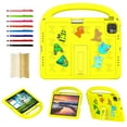 thumbnail image 1 of for iPad Air 6th Gen 11" 2024 M2 Silicone Kids Friendly Shockproof Cute Case with Handle Grip, Heavy Duty Multiple Angles Kickstand Rugged Cover for iPad Pro 11" 2024 M4 5th Gen, Yellow, 1 of 8