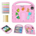 thumbnail image 1 of for iPad Air 6th Gen 11" 2024 M2 Silicone Kids Friendly Shockproof Cute Case with Handle Grip, Heavy Duty Multiple Angles Kickstand Rugged Cover for iPad Pro 11" 2024 M4 5th Gen, Pink, 1 of 8