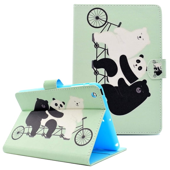 iPad Air Case 9.7 Inch 2013 Model, Allytech Slim Fit Lightweight Folio Adjustable Stand Auto Sleep Wake Shock Absorbtion Cards Holder Smart Wallet Case Cover for Apple iPad Air, Cute Panda