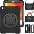 thumbnail image 1 of iPad Air2 iPad 5 iPad 6 Case 6th/5th Gen 9.7'' 360°Rotatable Stand with Shoulder Strap Handle Pencil Holder Heavy Duty Shockproof Silicone Protective Case, 1 of 8