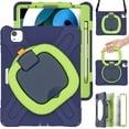 thumbnail image 1 of iPad Air4 2020/Air5 2022 Case iPad Pro11 case 4th/ 3rd / 2nd Generation 360°Rotatable Stand Shoulder Strap Pencil Holder Heavy Duty Shockproof Silicone Protective Case, 1 of 9