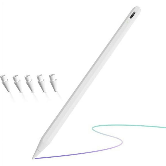 iPad Apple Pencil 9th&10th Generation, Fast Charge Stylus Pen for Palm Rejection and Tilt Sensitivity, Compatible with iPad Pro 11/12.9in, Mini 5/6, iPad 6/7/8/9/10, Air 3/4/5 (White)