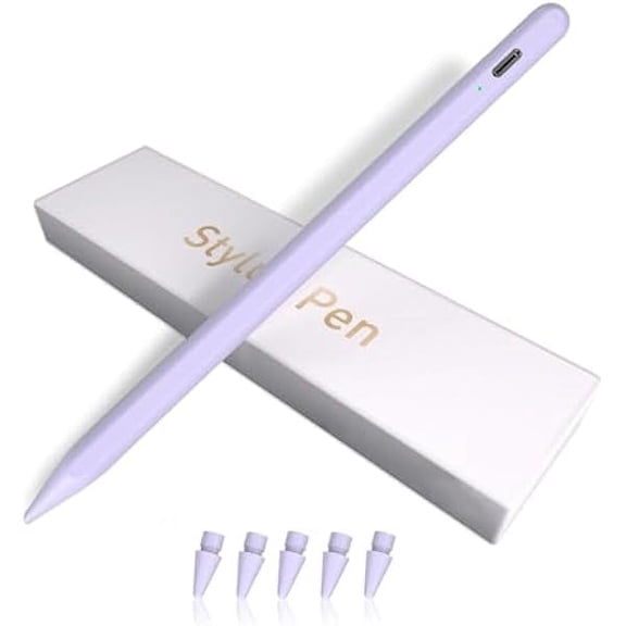 iPad Apple Pencil 9th&10th Generation, Fast Charge Stylus Pen for iPad Palm Rejection and Tilt Sensitivity, Compatible with iPad Pro 11/12.9in, iPad Mini 5/6, iPad 6/7/8/9/10, iPad Air 3/4/5 (Purple)