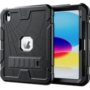 iPad Case 10th Generation for Kids, iPad 10.9 inch Case with Stand, Heavy Duty Rugged Protective iPad 10th 2022 Case Cover A2757, A2777 with Pencil Holder for Students