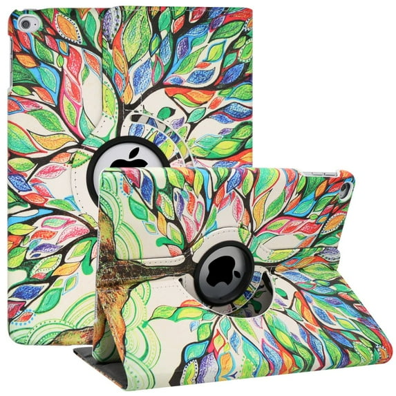 iPad Case 6th Generation - iPad 9.7 inch Air1 2018 2017 Case Cover - 360 Degree Rotating Stand, Auto Sleep Wake - A1822 A1823 (Love Tree)