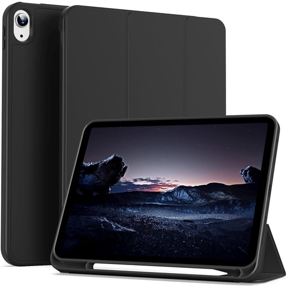 iPad Case,Compatible with iPad (A16) 11th Generation Case 11 Inch 2025,for iPad 10th Generation Case 10.9 Inch 2022 with Pencil Holder,Slim Trifold Stand Protective Cover with Soft TPU,Black