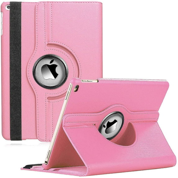 iPad Case Fit 2018/2017 iPad 9.7 6th/5th Generation - 360 Degree Rotating iPad Air Case Cover with Auto Wake/Sleep Compatible with Apple iPad 9.7 Inch 2018/2017 (Pink)
