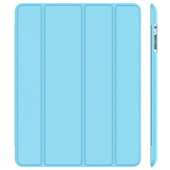 iPad Case, SuprJETech® Gold Slim-Fit Folio Smart Case Cover with Back Case for Apple the New iPad 4 & 3 (3rd and 4th Generation with Retina Display) / iPad 2 (Blue)