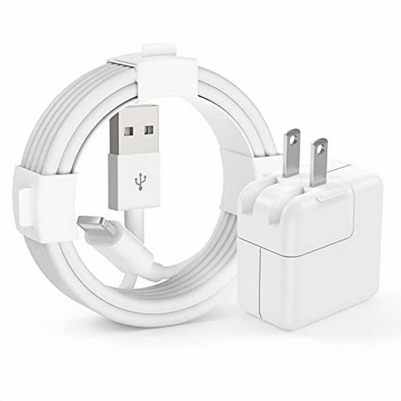 iPad Charger, iPad Charger Cord 10 FT Apple Certified, 12W USB Wall Charger Foldable Portable Travel Plug with Long Lightning Cable Compatible for iPad, iPad Mini, iPad Air 1/2/3, iPhone, iP