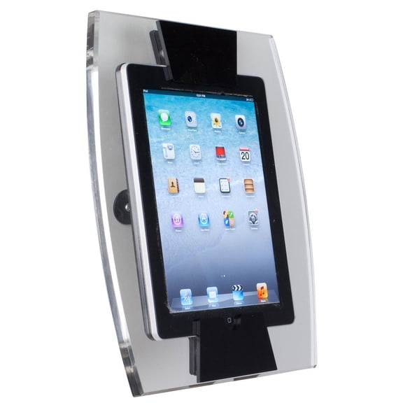 iPad Enclosure and Wall Mount, Padded, Rotates and Tilts - Made from Acrylic and Steel (IPD135CL)