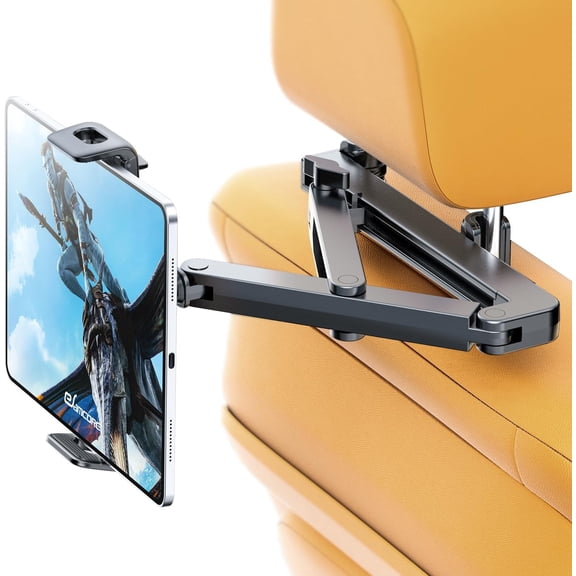 for iPad Holder for Backseat, Triangular Retractable Arm Headrest Tablet Holder Deeper Clamp Tablet Mount Seat Accessories for 4.7"-11" iPad Pro, Air, Mini, Galaxy Tab