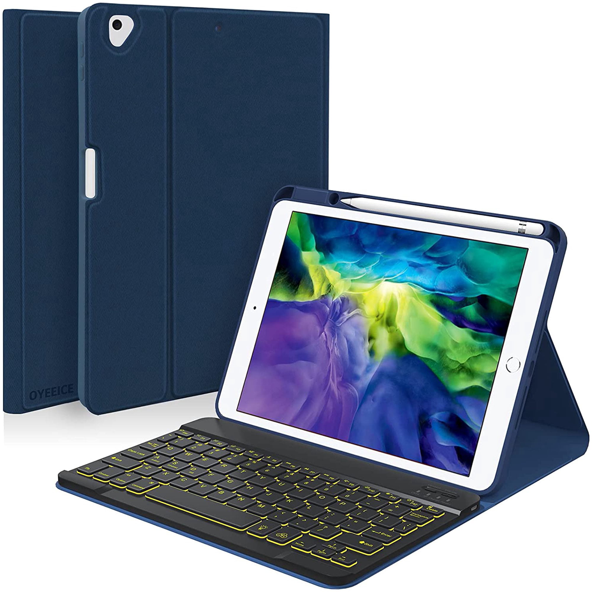 iPad Keyboard Case for iPad 10.2" 9th Gen 2021/8th Gen 2020, iPad Pro 10.5" Built-in Pencil Holder Backlit BT Keyboard Auto Sleep/Wake Function (Blue) - image 1 of 8