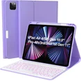 thumbnail image 1 of iPad Keyboard Case for Pro 2022 11-inch(4th Gen),Air 5th 4th Gen 2022/2020, iPad Pro 11 1st/2nd/3rd Gen 2018/2020/2021, 10.9 inch with Backlit Detachable Keyboard,Smart Folio (Purple), 1 of 10