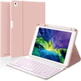 thumbnail image 1 of iPad Keyboard Case for iPad 10.2" 9th Gen 2021/8th Gen 2020, iPad Pro 10.5" Built-in Pencil Holder Backlit BT Keyboard Auto Sleep/Wake Function (Rose Gold), 1 of 11
