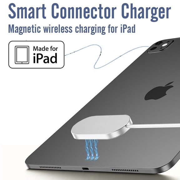 iPad Magnetic Wireless Charging Smart Connector Charger for iPad Pro 11-inch 1st/2nd/3rd/4th Gen, iPad Air 10.9-inch 4th/5th Gen, iPad Air 11-inch M2/M3 (Fast Charing 18W Max)