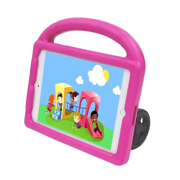 iPad Mini 1/2/3/4/5 Tablet Case, Strong Durable Shock Resistant Handle Wheels EVW Case for iPad Mini 1/2/3/4/5 Tablet Case Pink