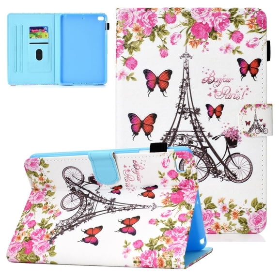 iPad Mini 1/ Mini 2/ Mini 3/ Mini 4 Case, Allytech PU Leather Folio Stand Smart Cover with Auto Sleep Wake Feature Shockproof Magnetic Closure Case Cover for Apple iPad mini 1 2 3 4, Butterfly Tower