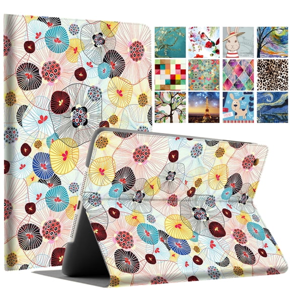iPad Mini 3 2 1 Gen 7.9 Inch [ Mini 3rd 2nd 1st ] A1599 A1600 A1489 A1490 A1491 A1432 A1454 A1455 Printed Folio Magnetic Smart Protective Sleek & Classic Design Cover - Yarn Flowers