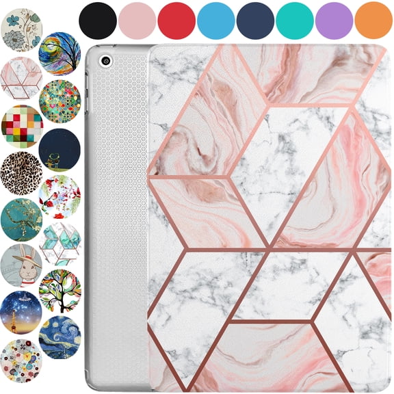 iPad Mini 3rd Mini 2nd Mini 1st 7.9 inch A1599 A1600 A1489 A1490 A1491 A1432 A1454 A1455 Printed Lightweight Shock Absorbant Flexible TPU Protective Clear Case - Marble Pink