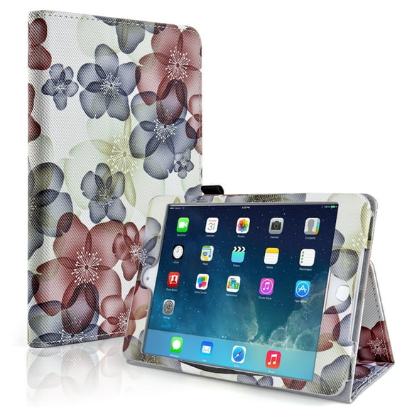 iPad Mini 4 Case (Floral Black) - Slim Fit Synthetic Leather Folio Case Cover Stand for Apple iPad Mini 4 7.9 Inch Tablet 2015 Release with Auto Sleep Wake Feature and Stylus Holder