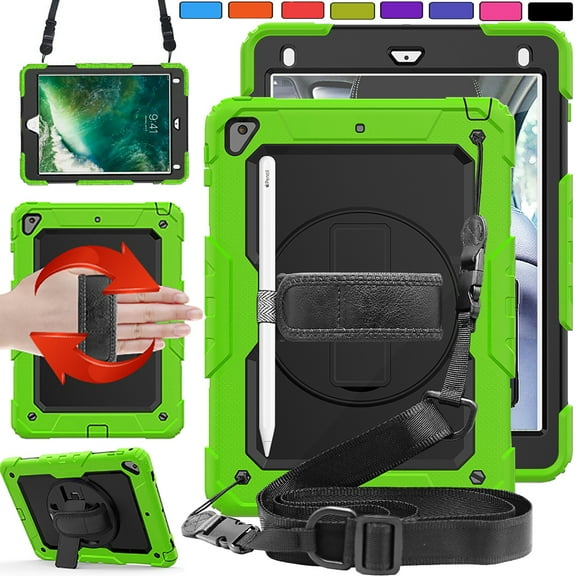 iPad Mini 4th 5th Gen 7.9 [ Mini 5 4 Gen ] A2133 A1538 MUXH2LL/A MUXF2LL/A MK882LL/A MK862LL/A Full-Body Protective Shock Proof Cover with Shoulder Strap - Green