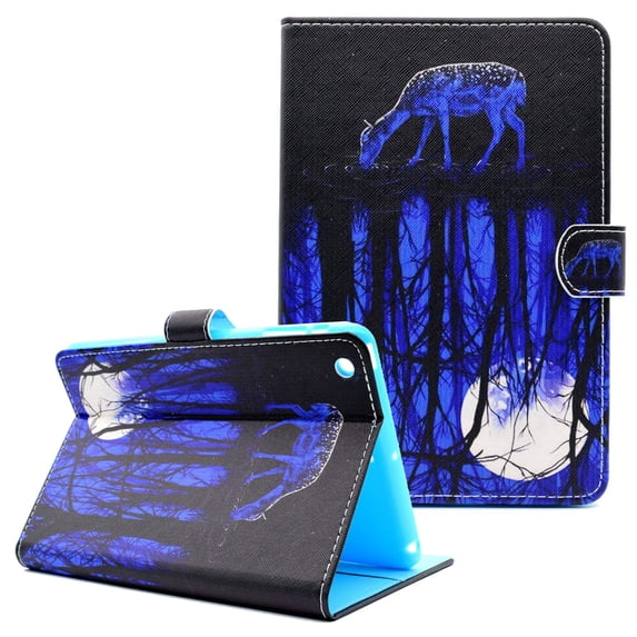 iPad Mini 4th Gen Case 7.9", Allytech Synthetic Leather Ultra Slim Stand Protective Auto Sleep Wake Shockproof Folio Book Cover with Cards Holder Wallet Case for Apple iPad mini 4, Moon