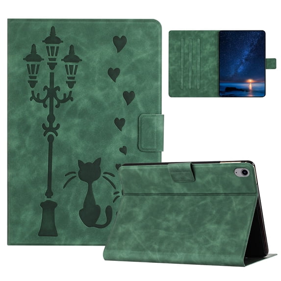 for iPad Mini 5/4/3/2/1 7.9" 2019/2015/2014/2013/2012 Case PU Leather Folio Tablet Cover, Smart Auto Wake/Sleep Flip Stand Case Embossed Pattern Magnetic Clasp Protective Case, Green