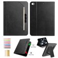 thumbnail image 1 of for iPad Mini 5/4/3/2/1 7.9" 2019/2015/2014/2013/2012 Tablet Case with Card Slots, PU Leather Stand Folio Protective Cover, with Pencil Holder Wrist Strap Auto Wake/Sleep Full Body Case, Black, 1 of 9