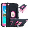thumbnail image 1 of iPad Mini 5 Case (2019), iPad Mini 4 Case, Allytech Dual Layers Silicone PC Back Cover with Kickstand Shockproof Kids Toddler Friendly Cases Covers for Apple iPad Mini 5th 4th Gen,Black/Rose, 1 of 9