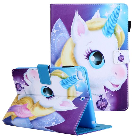 iPad Mini 5 Case, iPad Mini 4 Case, iPad Mini 1 2 3 Case, Allytech Slim Fit PU Leather Kicsktand Folio Pencil Hoder Shockproof Auto Sleep Wake Case Cover for Apple iPad mini 1 2 3 4 5,Unicorn