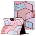 thumbnail image 1 of iPad Mini 5 Case, iPad Mini 4 Case, iPad Mini 1/2/3 Cover, Allytech Slim Stand PU Leather Case with Auto Sleep/Wake Folio Wallet Case for iPad Mini 7.9" 5th Gen 2019/ Mini 4 3 2 1, Pink Grid Marble, 1 of 7