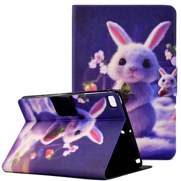 iPad Mini 5 Case for iPad Mini 4 Cover (7.9 inch), Allytech Smart Auto Wake Sleep Card Slots Holder Anti-Slip Stand PU Leather Drop Proof Case for iPad Mini 5th Gen 2019/Mini 4 2015, Strawberry Rabbit