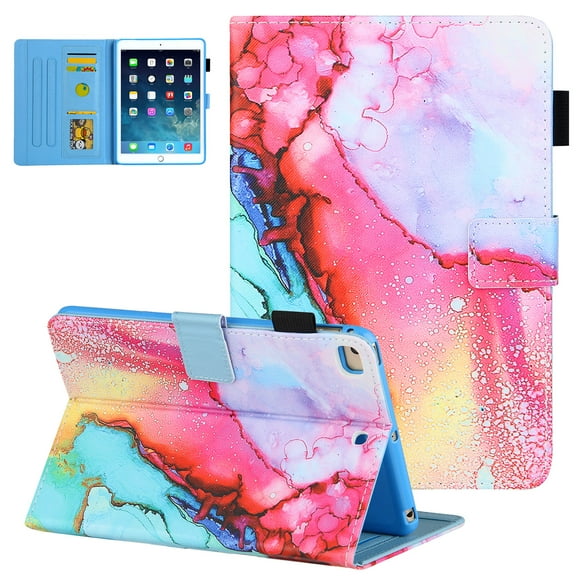 iPad Mini 5 Case, Mini iPad Case 4th Gen, iPad Mini 1 2 3 Case, Allytech PU Leather Flip Stand Auto Sleep Wake Pencil Holder Protection Case Cover for Apple iPad Mini 1 2 3 4 5, Colorful Painting