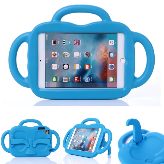 iPad Mini 5 Case for Kids, iPad Mini 1 2 3 4 Case, Allytech EVA Silicone Convert Stand Handle Full Body Protection Shockproof Children Toddler Proof Case Cover for Apple iPad Mini 5 4 3 2 1, Blue