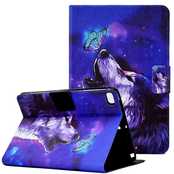 iPad Mini 5 Case for iPad Mini 4 Cover (7.9 inch), Allytech Smart Auto Wake Sleep Card Slots Holder Anti-Slip Stand PU Leather Drop Proof Case for iPad Mini 5th Gen 2019/Mini 4 2015, Butterfly & Wolf
