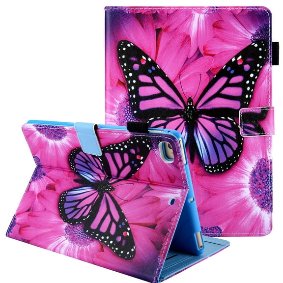 iPad Mini 5 / Mini 4/ Mini 3/ Mini 2/ Mini Case, Allytech Ultra Slim Kickstand Pencil Holder Shockproof Smart Cover Auto Sleep Wake Wallet Case for Apple iPad Mini 5 4 3 2 1 7.9", Rose Butterfly
