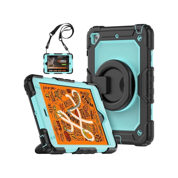 iPad Mini 5 / iPad Mini 4 Case with Screen Protector Full Body Shockproof Cover for iPad Mini 5th / 4th Generation 7.9 Inch with S Pen Holder Stand Hand Strap Shoulder Strap