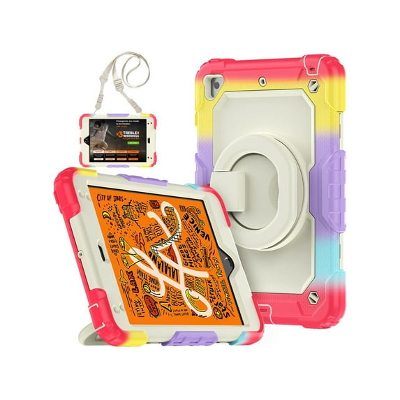 iPad Mini 5 / iPad Mini 4 Case with Screen Protector Full Body Shockproof Cover for iPad Mini 5th / 4th Generation 7.9 Inch with S Pen Holder Stand Hand Strap Shoulder Strap