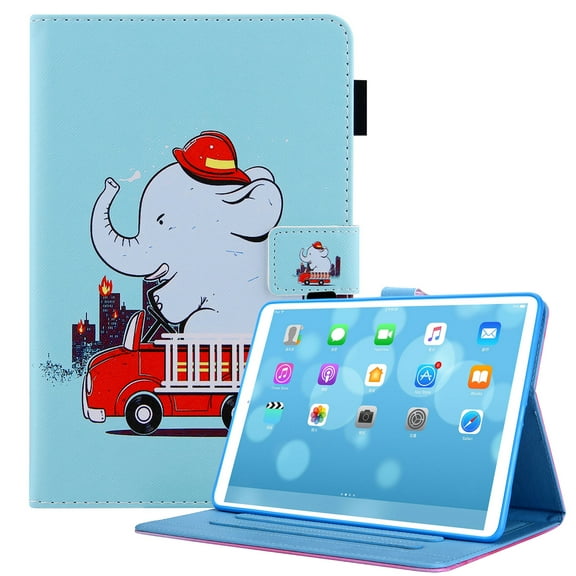 iPad Mini 6 2021 Case 8.3", iPad Mini 6th Gen Cover 2021, Allytech Cartoon Cute PU Leather Soft Rubber Shockproof Multi-Angle Viewing Kickstand Card/Pen Holder Smart Case, Fire Elephant