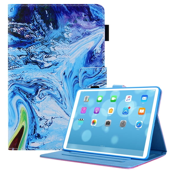 iPad Mini 6 2021 Case 8.3", iPad Mini 6th Gen Cover 2021, Allytech Cartoon Cute PU Leather Soft Rubber Shockproof Multi-Angle Viewing Kickstand Card/Pen Holder Smart Case, Blue Marble