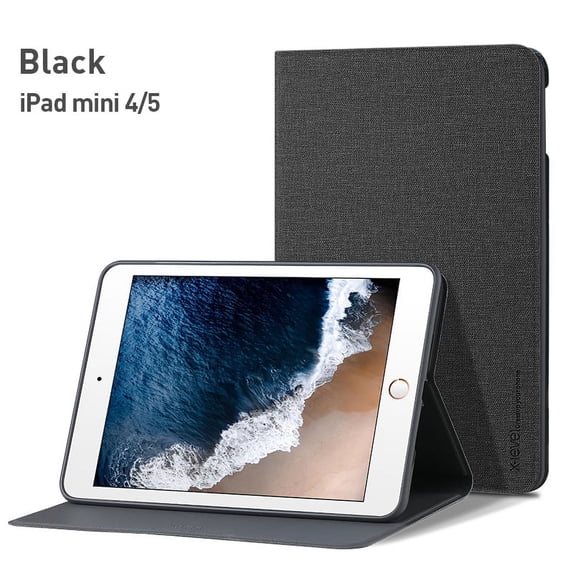 iPad Mini 6 Case (2021) 6th Generation iPad Mini 8.3 inch Case Vegan Leather Smart Cover with Auto Sleep/Wake Stand Function, Black