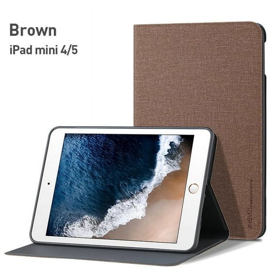 iPad Mini 6 Case (2021) 6th Generation iPad Mini 8.3 inch Case Vegan Leather Smart Cover with Auto Sleep/Wake Stand Function, Brown