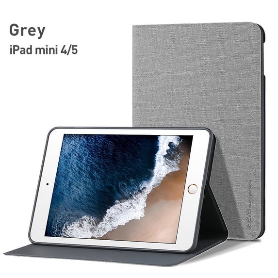 iPad Mini 6 Case (2021) 6th Generation iPad Mini 8.3 inch Case Vegan Leather Smart Cover with Auto Sleep/Wake Stand Function, Gray