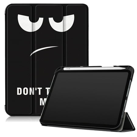 iPad Mini 6 Case with Pencil Holder, Allytech Folio PU Leather Anti-Scratch Viewing & Typing Stand Hard PC Shell with Soft Screen Protector Trifold Case for Apple iPad Mini 6 8.3" 2021, Big Eyes