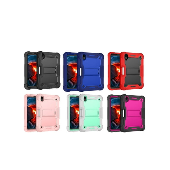 iPad Mini 6 Case, Solid Impact Protective Multiple Layers Styus Slot New (DFAP)for iPad Mini 6 Case Black