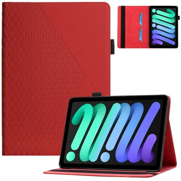 iPad Mini 6 Case, iPad mini 6th Gen Case 8.3-inch, Allytech PU Leather Smart Cover Auto Sleep Wake Folio Multi Angle Stand Shockproof Protective Case for Apple iPad mini 6 2021, Red