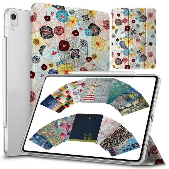 iPad Mini 6th Gen 2021 8.3 Inch [ Mini 6 ] A2567&nbsp;A2568 A2569 MK893LL/A MLX43LL/A MK8E3LL/A MK8C3LL/A Printed Slim Lightweight Protective PC Dual Angle Stand Clear Flip Back Cover - Yarn Flowers