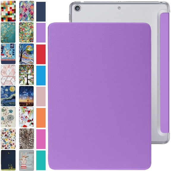 iPad Mini 7.9 Inch 5 Gen [ Mini 5th Generation 2019 ] A2133 A2124 A2126 MUXH2LL/A MUXF2LL/A MUXG2LL/A Trifold PC Lightweight Smart PU Leather Protective Hard Back Cover - Purple